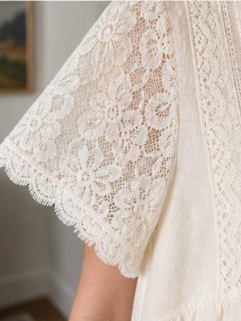 Cream Ruffle Blouse - Picture 5 of 6